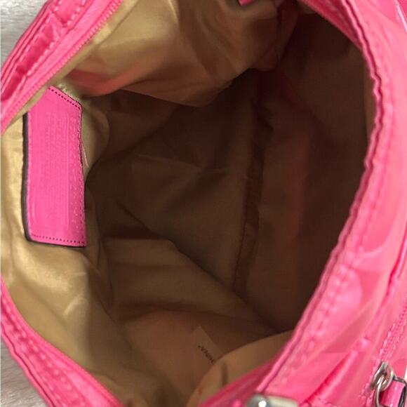 COACH Signature Getaway Nylon File Cross-body Bag F77408 Hot Pink - Picture 7 of 9